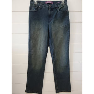 Gloria Vanderbilt womens size 8S jeans blue rose embroidery Amanda faded wash